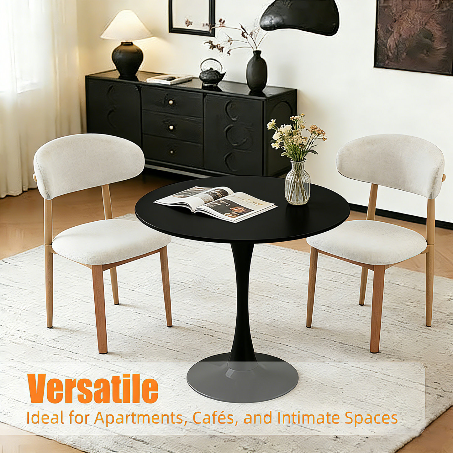 Black Round Dining Table