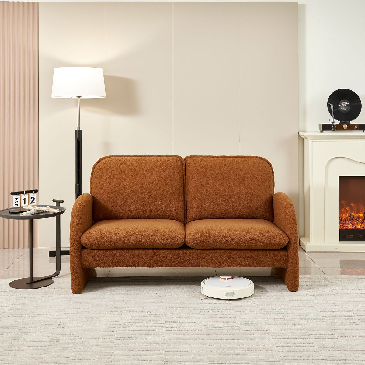 Loveseat Sofa Small Couch For Living Room, Sherpa Fabric Upholstered Loveseat Sofa Couch, Small Loveseat Sofa - view 18