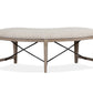 Paxton Place - Curved Bench With Upholstered Seat - Dovetail Gray