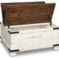 Wystfield - Cocktail Table with Storage - White / Brown