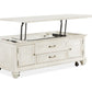 Newport - Lift Top Storage Cocktail Table (With Casters) - Alabaster