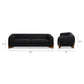 Alpine 90.5" Sherpa Sofa, Ebony