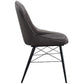 Abraham - Side Chair (Set of 2) - Dark Gray Fabric & Black