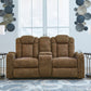 Wolfridge - Power Reclining Loveseat With Console /Adj Hdrst - Brindle