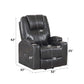 Gunmetal Leather Aire Recliner with Power Lift & Massage