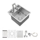 15" Undermount Bar Sink With Folding Faucet