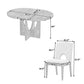 Topmax - 5 Piece Modern Extendable Round Dining Table Set With Removable Leaf For Small Places - view 12