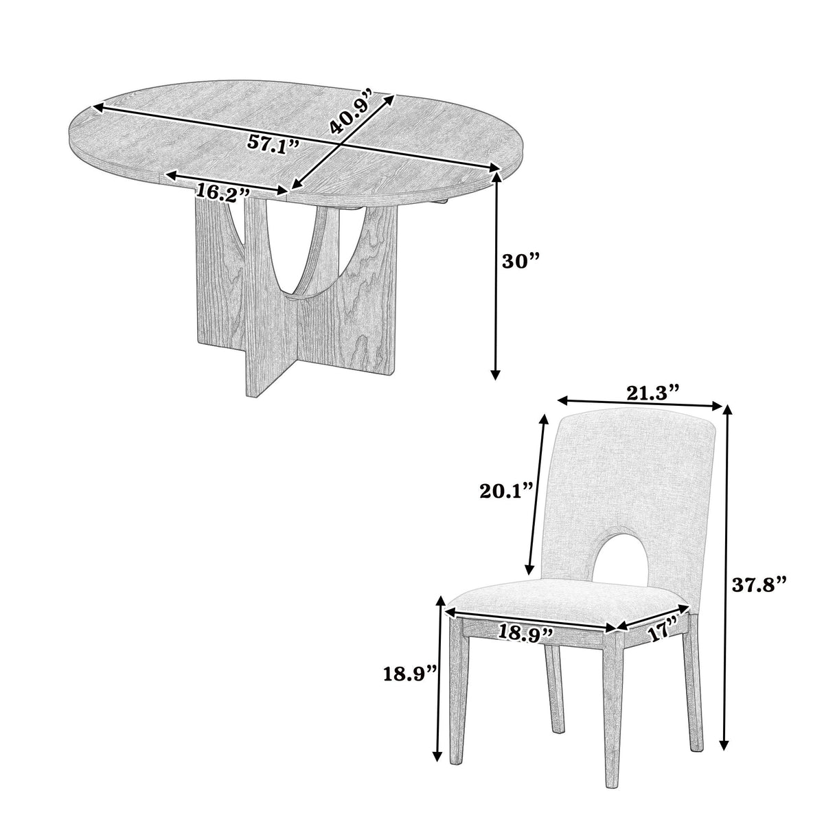 Topmax - 5 Piece Modern Extendable Round Dining Table Set With Removable Leaf For Small Places - view 12