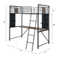 Cordelia - Twin Loft Bed With Desk - Antique Oak, Sandy Black & Dark Bronze Hand-Brushed