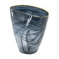 Smokey Black Gold Rimmed Glass Vase