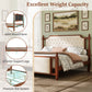 King Size Upholstered Platform Bed with Button Tufted Headboard