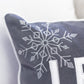 Nneka Let It Snow Gray Velvet Lumbar Pillow with Insert 14x20