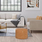 Brody 20 Inch Wide Round Pouf in Distressed