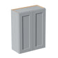 Gray Shaker Solid Wood Wall Cabinet with Soft-Close Doors