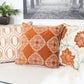 Burnt Orange Damask Embroidered Throw Pillow