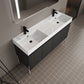 60" Freestanding Bathroom Vanity with Resin Double Sink