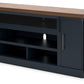 Landocken - XL TV Stand W/Fireplace Option - Brown / Blue