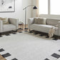 Rocio Dotted Bordered White Jute Carpet