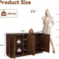 4 Door Accent Cabinet with Solid Wood Carved Doors