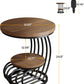 19.68" Round Vintage End Table with 2-Tier Storage