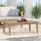 Outdoor Coffee Table With Slat Panel Top - Light Brown
