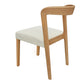 Solid Rubber Wood Dining Chairs (Natural Oak+Beige) - Set of 2