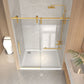Frameless Sliding Shower Door - 76" H Clear Tempered Glass