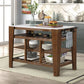 Alaroa - Kitchen Island - Marble Top & Rustic Brown