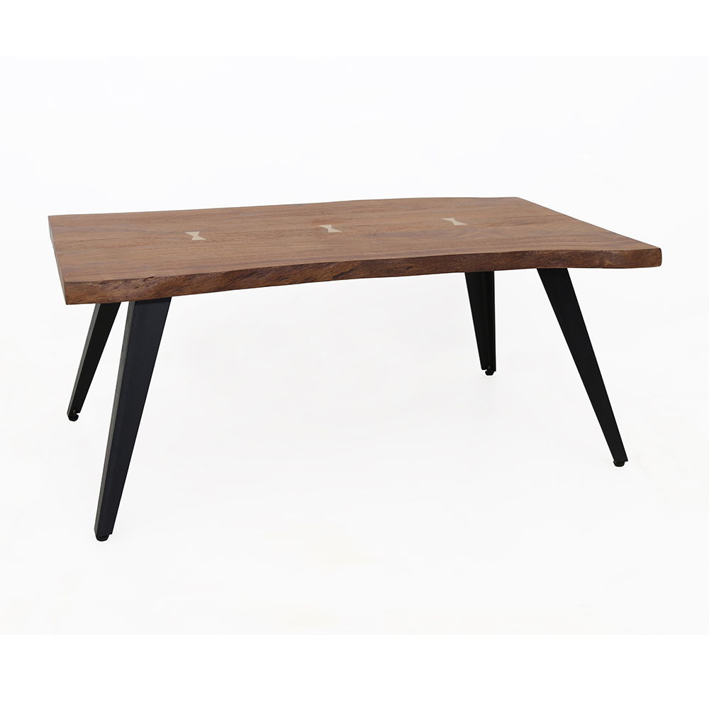 Natural Wood Coffee Table with Acacia Top - Brown