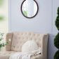 Circle Wall Mirror With Wooden Frame for Living Room