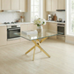 Modern Rectangular Glass Table in Golden Frame