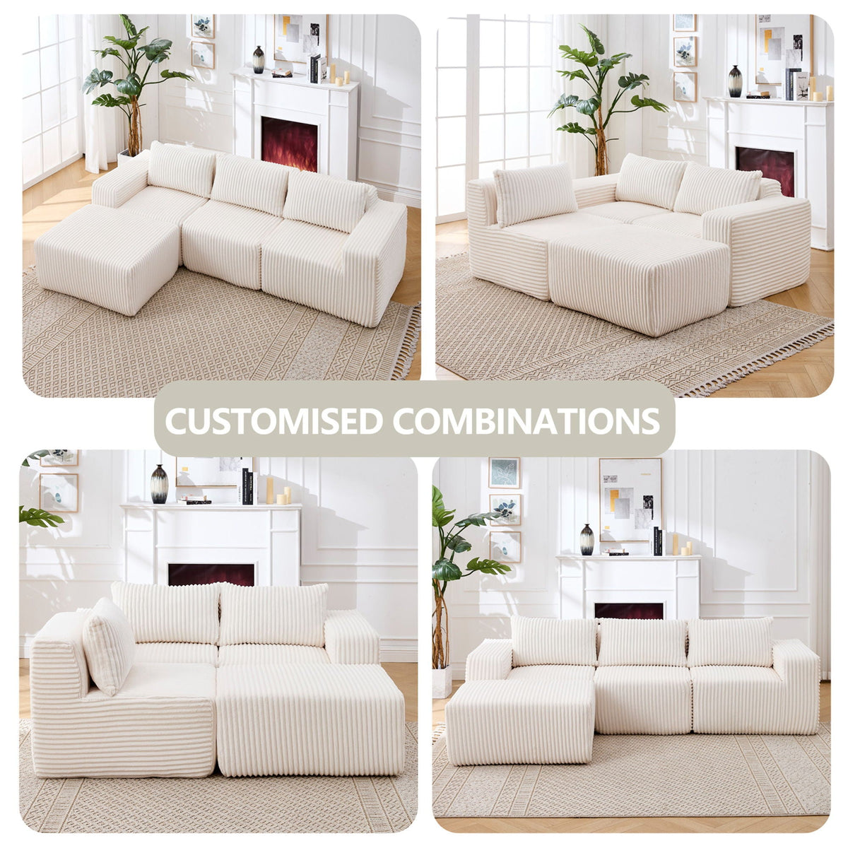 L - Shape Modern Minimalist Modular Sectional Sofa, Upholstered Cloud Couch With Deep Seats - view 19