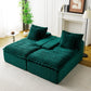 Green Turtle Velvet Double Chaise Lounge