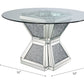 Noralie - 31" Dining Table - Clear Glass, Mirrored & Faux Diamonds