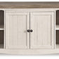 Havalance - Extra Large TV Stand - 2 Doors - Brown / Beige