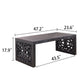 47.2" Solid Black Carved Wood Coffee Table
