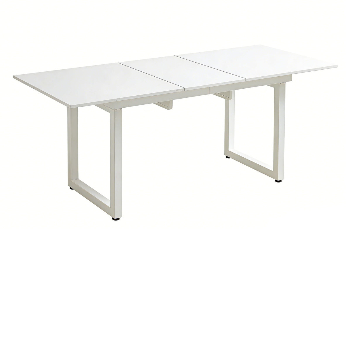 Square Extendable Dining Table With Metal Leg, Modern Space Saving Kitchen Table For Living Room - view 2