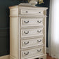 Realyn - Five Drawer Chest - White / Brown / Beige