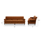 Alana Lawson Three-Cushion Tight Back Sofa, Burnt