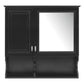 30 Inch Mirror Medicine Cabinet with Open Shelves