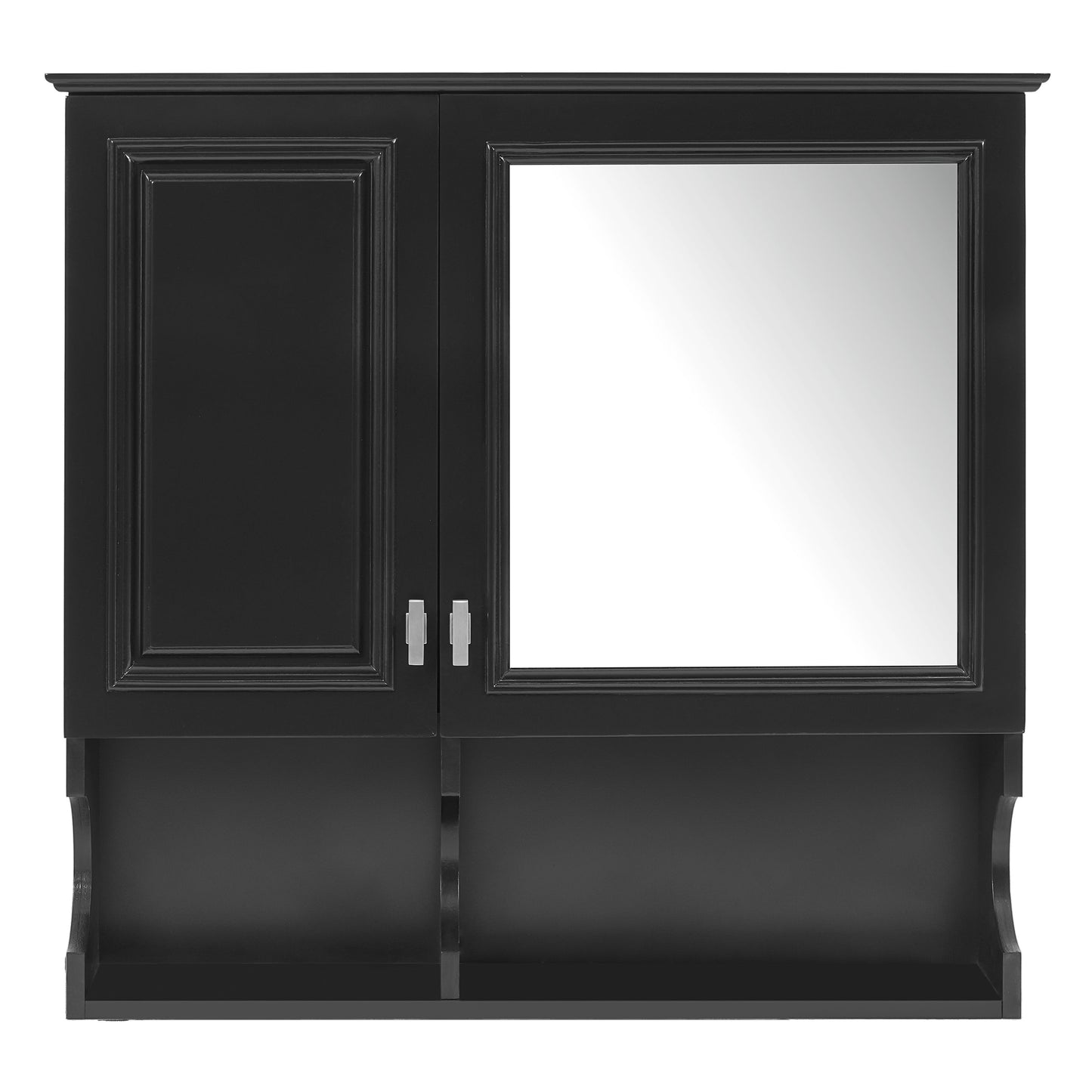 30 Inch Mirror Medicine Cabinet with Open Shelves