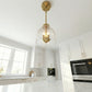 Ember Three Candle Lights Chain Pendant With Clear Glass - Satin
