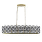 39" Contemporary Crystal and Black-Gold Pendant Chandelier