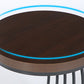 19.68" Round Vintage End Table with 2-Tier Storage – Rustic