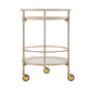 Round Bar Cart with Tempered Glass Shelves