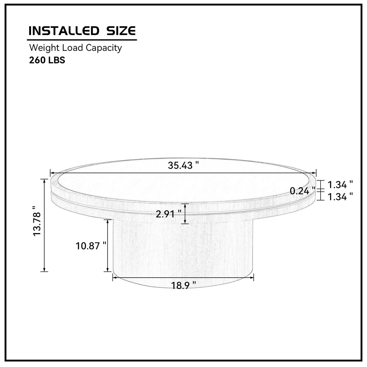 35.43 Inch Coffee Table with Sintered Stone Tabletop in Walnut