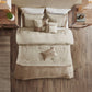7 Piece Faux Suede Comforter Set Tan King