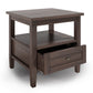 Warm Shaker Solid Wood 20 Inch Wide Transitional End Table