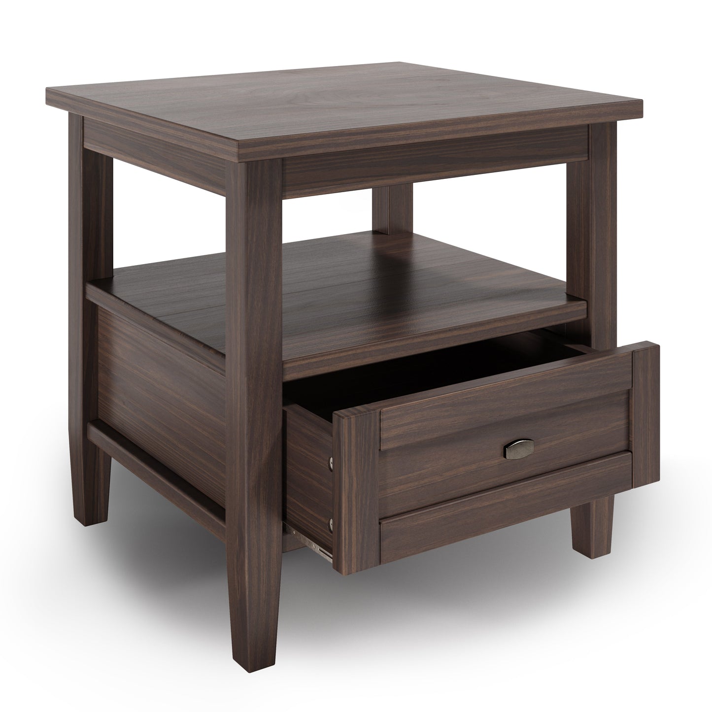 Warm Shaker Solid Wood 20 Inch Wide Transitional End Table