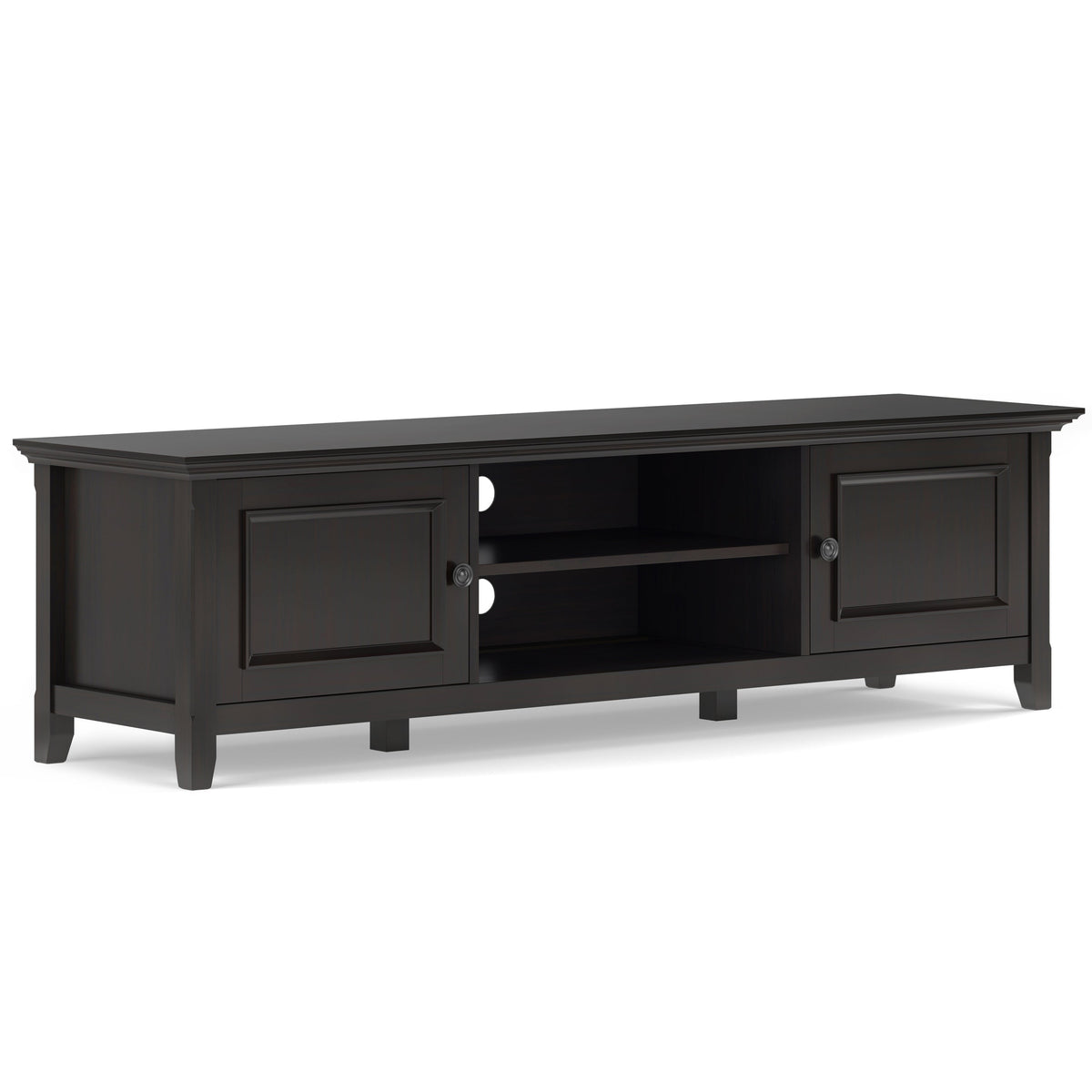 Amherst 72 Inch Wide Solid Wood Low TV Stand in Hickory